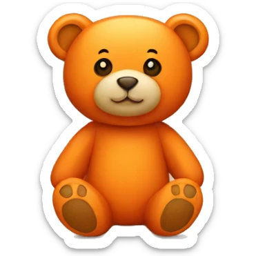 orange colour teddy bear sticker