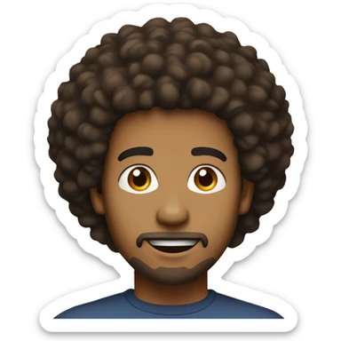  One men in 24 years old, long afro, brown eyes, goatee beard and skin light brown sticker