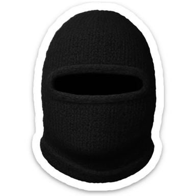 half Black wool Balaclava sticker