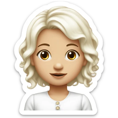 Bébé fille avec petit cœur blanc autour de la tête  sticker