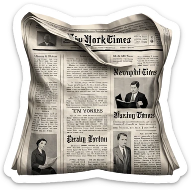 generate realistic detailed news paper NY sticker
