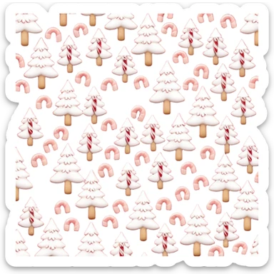 Christmas girly wallpaper with trees cookies chilling all in red colour sticker