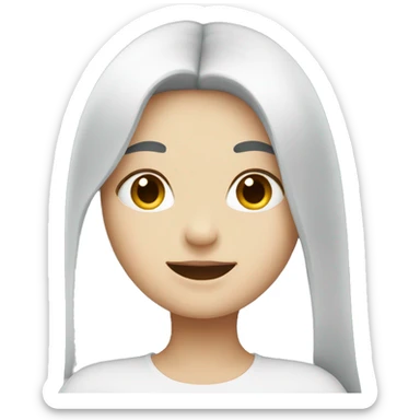 Girls hugging. Both have long black hair and white skin sticker