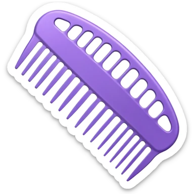 pastel purple styling comb in ios emoji style sticker