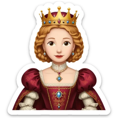 Queen Elizabeth I holding her crown in her right hand sticker
