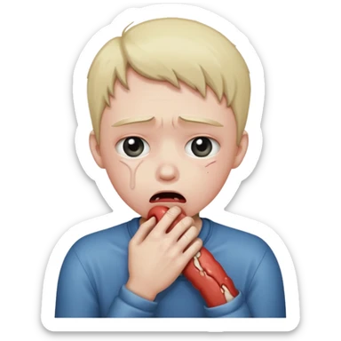 Person holding neck choking themselves  sticker