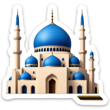 Mohammad Al-Amin Mosque Emoji of Beirut – Featuring its blue dome, tall minarets, and Arabic calligraphy. sticker