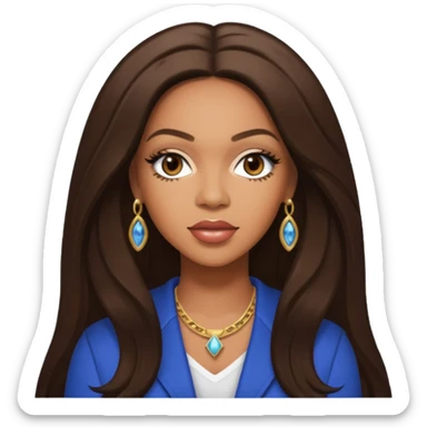 Farrah Franklin from Destiny's Child with long dark brown hair sticker