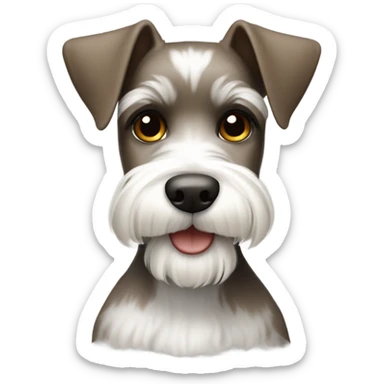 White and brown mini schnauzer  sticker