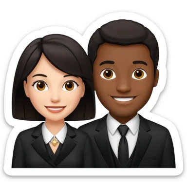 Date night black man white woman with dark hair  sticker