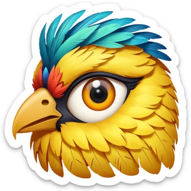 Un oiseau qui lance un regard sérieux  sticker