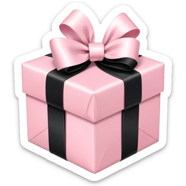 Light pink present with black ribbon bow  sticker