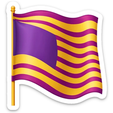 flag with three horizontal stripes: red at the top, yellow in the middle, and purple at the bottom sticker