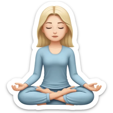 White girl  meditating sticker
