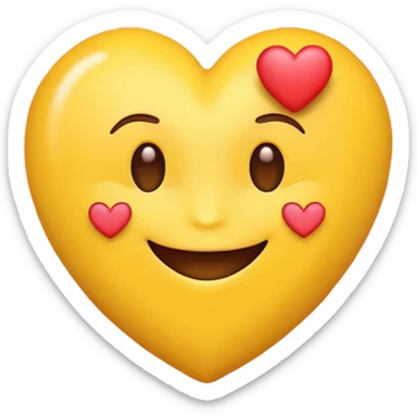 yellow emoji face holding a heart and hes so happy sticker
