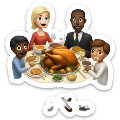 White family Thanksgiving dinner  sticker