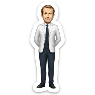 macron avec un haut de forme sticker