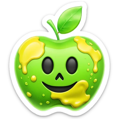3D render of [INSERT OBJECT], toxic waste aesthetic, neon green bubbling liquid, caution yellow metal, industrial warning texture, Apple emoji style, isolated on white background --v 6.0 sticker