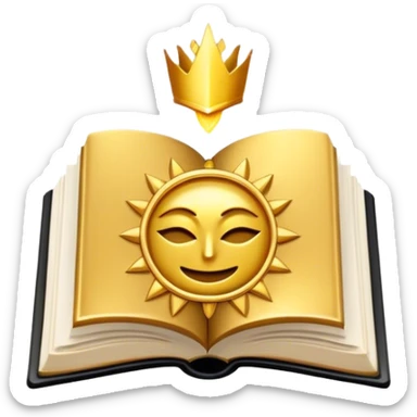 Un libro negro mate con detalles en dorado profundo o rojo oscuro, irradiando una sombra poderosa, con un símbolo de escudo, y una ligera aura de calor, reflejando el poder de vivir sin miedo.  sticker