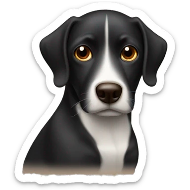 black cute dog with brown around the mouth and above the eyes near the nose with a little brown on the ears sticker