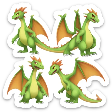 Flygon-Sceptile-Charizard-Fakemon full body sticker