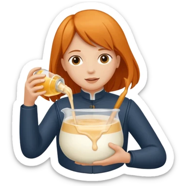 Un biberon avec du lait chaud et Jeanne d’arc en colère qui flotte dans le biberon  sticker