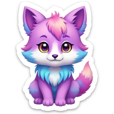 Kawaii bright fantasy ethereal anthro fursona animal sticker