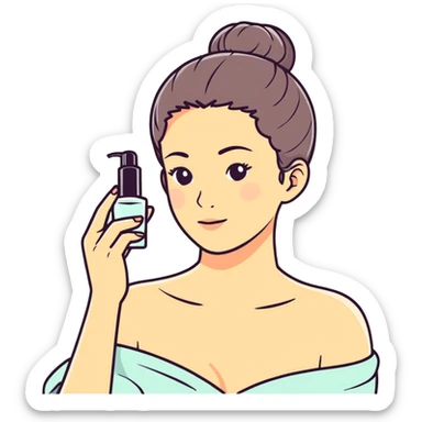 girl doing skincare sticker