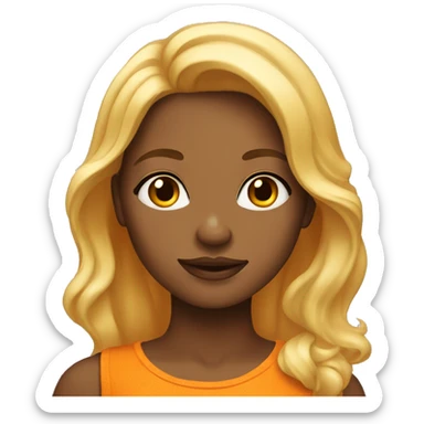 Orange skin girl with honey blonde hair  sticker