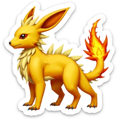 Salandit-Jolteon-Flareon-Fakémon-hybrid-creature (full body)  sticker