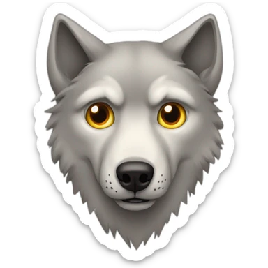 Wolf with one eye and the other eye missing sticker