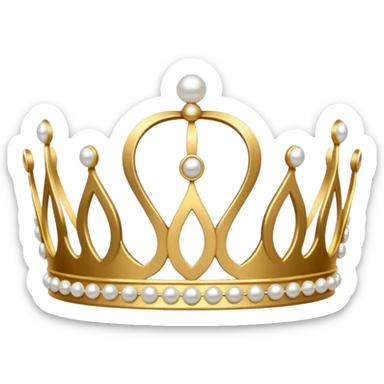 ornate gold tiara with pearls sticker