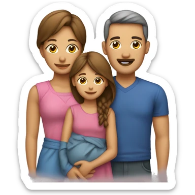 familia de papa, mama y 2 niños y 1 nia sticker