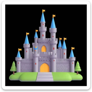 king and queen, castle background sticker