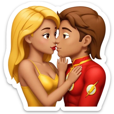 The Flash in Kiss She Flash Girl Romantic "3d Emoji Old" sticker