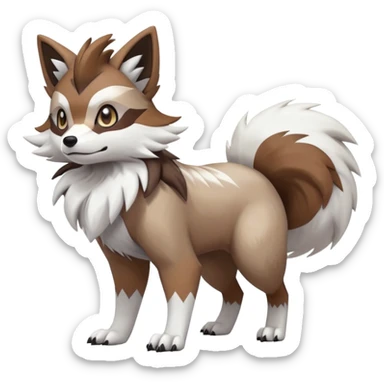  Zigzagoon-Furret-Lycanroc-Hybrid (Full body) sticker