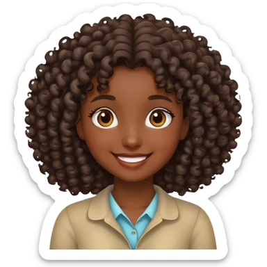 Haz un emoji de una chica definiendo sus rulos  sticker