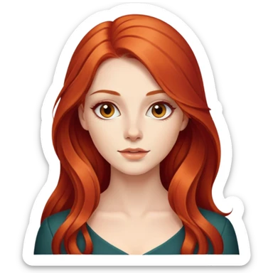 beautiful young woman with long red hair, elegant appearance sticker