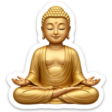 Buddha statue emoji modeled off the meditate emoji but Buddha themed sticker