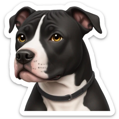 Black American Staffordshire Terrier sticker