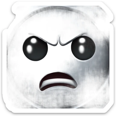 Metal cute mad Kirby Gray ball driving on car wheels with mad eyebrows game sticker