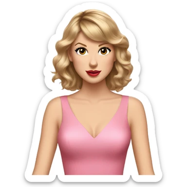 taylor swift in a pink dress sticker