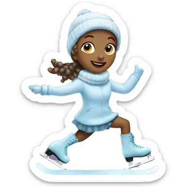 A girl ice skating sticker