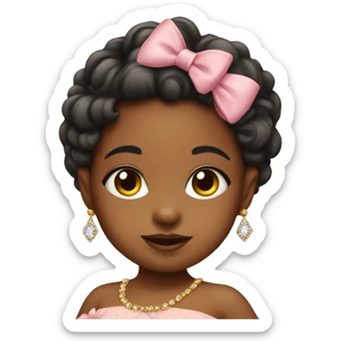 baby girl with fancy earrings  sticker