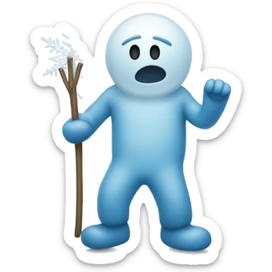 cold blue stickman freezing sticker