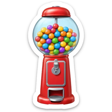 Gumball machine with gumballs sticker