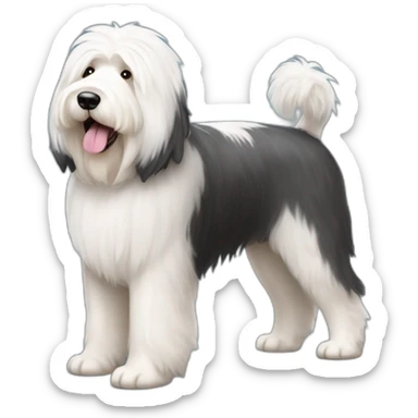 Dog old english sheepdog full-height sticker