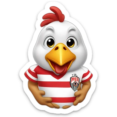 chicken with river plate football team shirt sticker
