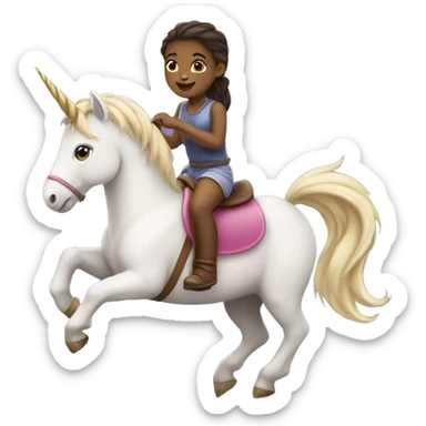 A girl riding a unicorn sticker