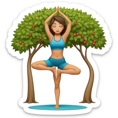 Latina-woman-doing-yoga-tree pose sticker